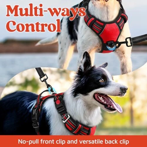 Dog Harness for Large Dogs, No Pull Dog Vest Harness X-Large Red