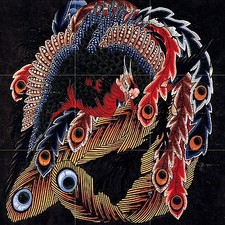 Japan Ceiling of temple cock Tile Mural Kitchen Wall Backsplash Marble Ceramic