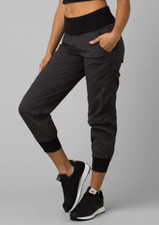 NEW prAna CHARCOAL HEATHER MID RISE SUMMIT JOGGER PANTS SZ LARGE