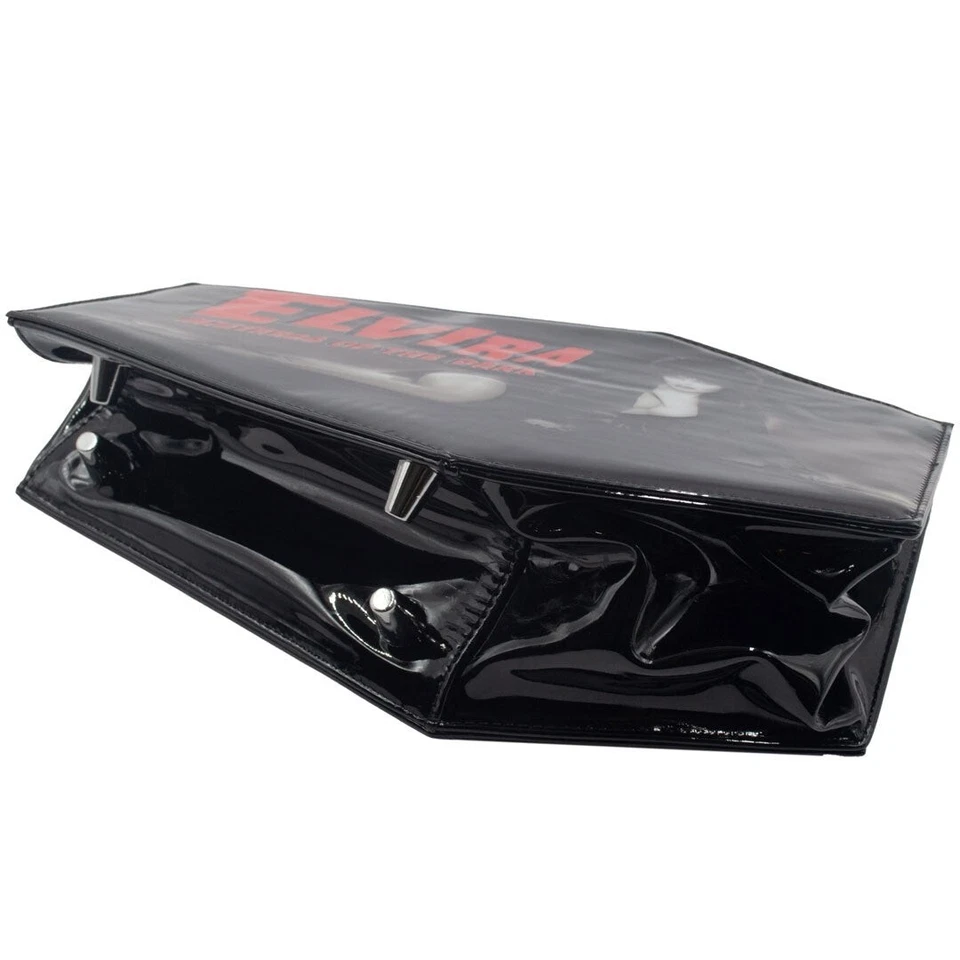 Bolso de Hombro Kreepsville 666 Elvira Negro Patente Calavera Kisslock Ataúd Nuevo con Etiquetas Foto 4 de 4