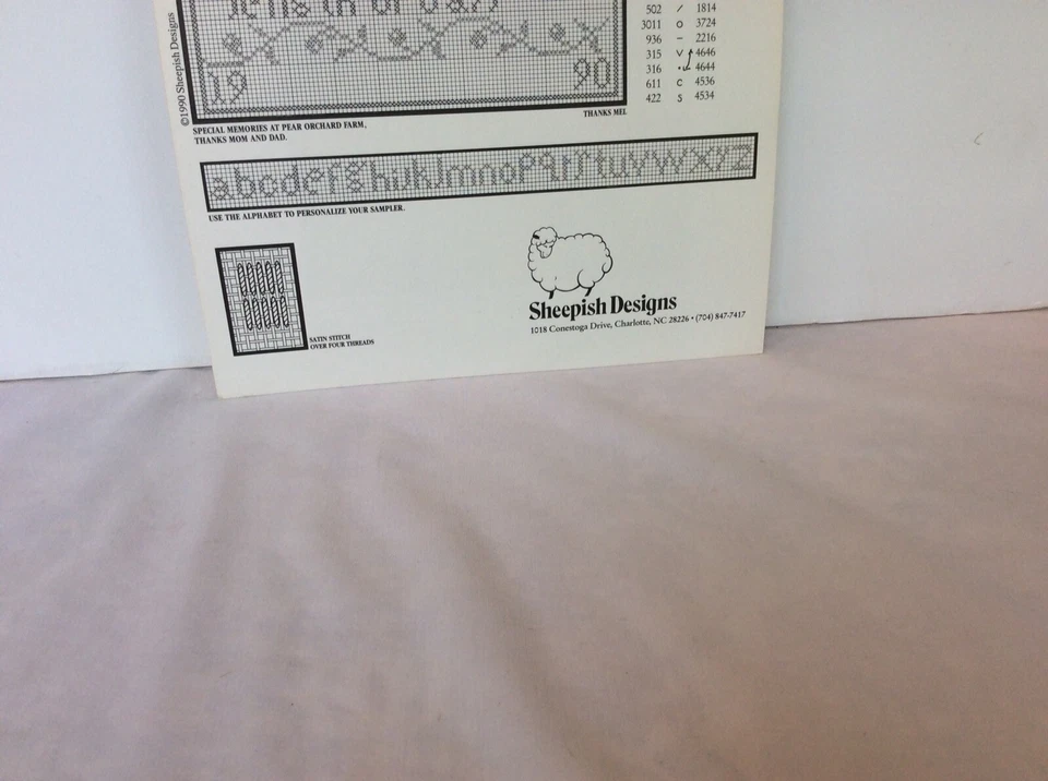 Sheepish Designs Pear Orchard Farm Sampler Cross Stitch Pattern Leaflet Book - Image 2 of 2