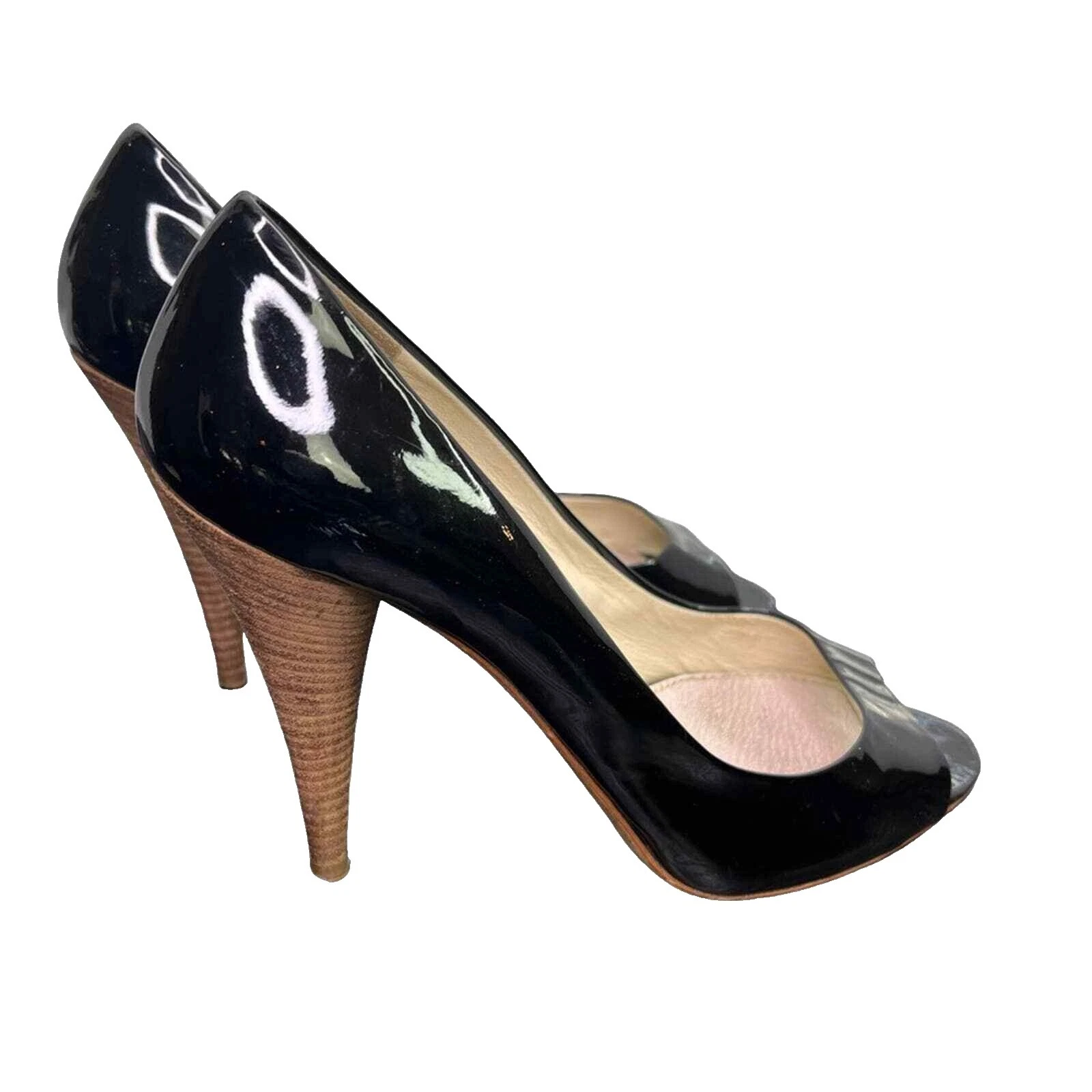 Tacones de cuero patentados Mui Mui para mujer