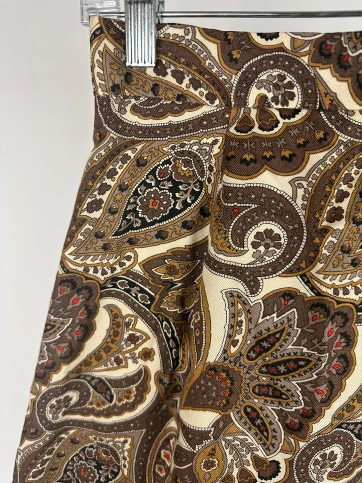 Falda midi vintage años 90 cachemira 26" cintura alta botones tono tierra preppy bohemia Foto 4 de 4