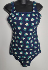 Draper James x Lands End Womens 10 DD Floral Magnolia Navy One Piece Swimsuit