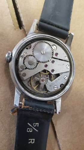 Vintage 1950's 60's Walkmann Watch Silver 17 jewel Movement Calf Band WTC-11-A60 - Picture 4 of 4