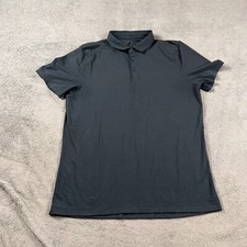 Lululemon Polo Shirt Mens Large Charcoal Gray Short Sleeve Performance Active