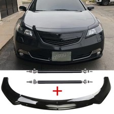For Acura Tl 2008-2014 Gloss Black Front Bumper Lip Splitter Body Kitstrut Rods