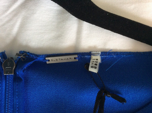 ELIE TEHARI DRESS - SIZE 14 - COLBALT BLUE - EXCELLENT CONDITION - Picture 3 of 7