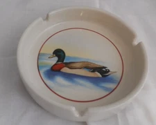 Vintage Down East Crafts Ashtray Mallard Duck Yarmouth, ME 4 7/8" dia. ceramic