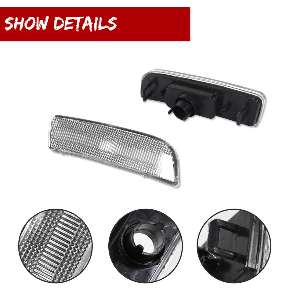 Luces de señalización laterales de parachoques delantero con lente transparente Euro 2 piezas para VW Tiguan 2009-2017 Foto 3 de 4