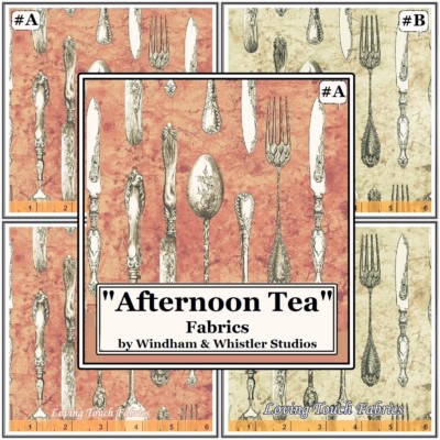 WINDHAM & WHISTLER STUDIOS ''AFTERNOON TEA'' 42826 SILVERWARE FABRICS (SELECTION)