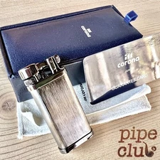 IM Corona Old Boy Pipe Lighter Brushed Gunmetal Japan Made - NEW 8115