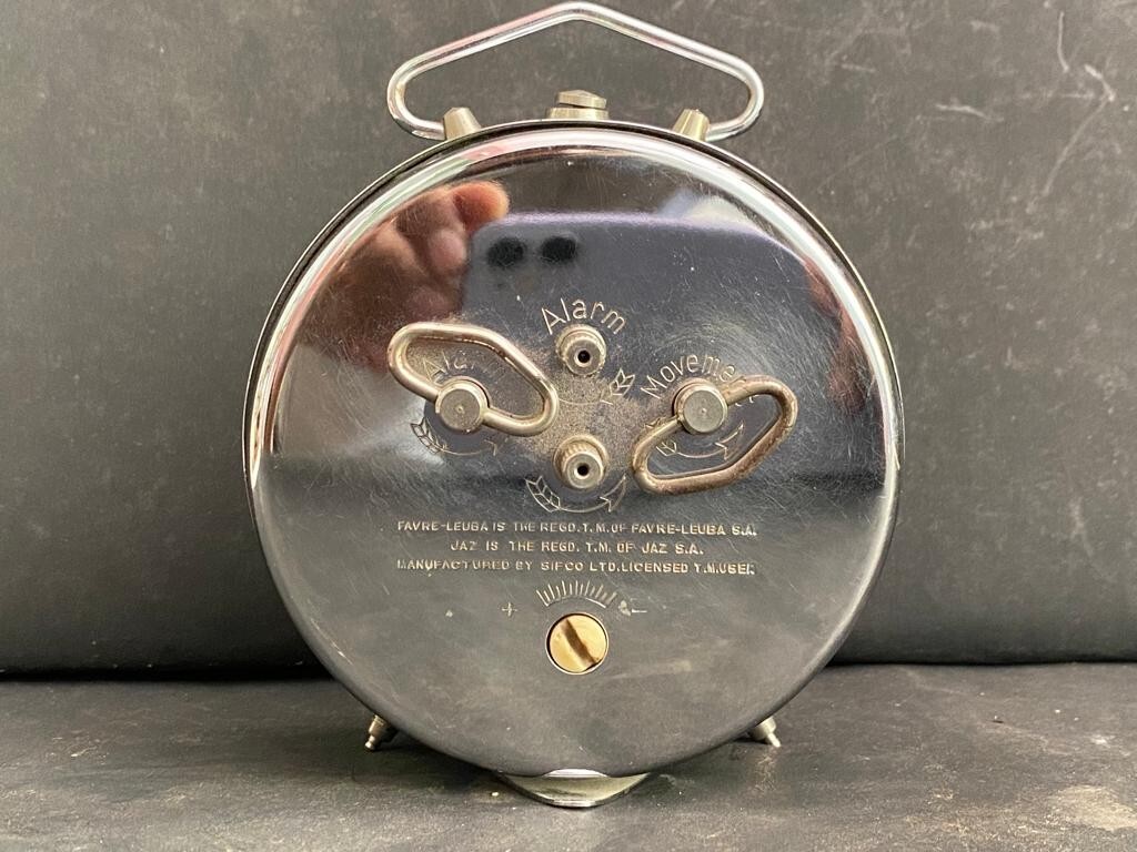 OLD VINTAGE RARE UNIQUE FAVRELEUBA JAZ ALARM TABLE CLOCK, COLLECTIBLE eBay