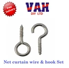Curtain Hook And Eye Chrome Suitable For Net Curtain Wire  5, 25, 50 or 100