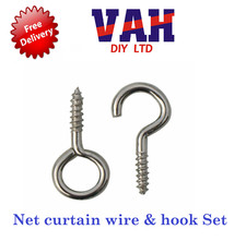 Curtain Hook And Eye Chrome Suitable For Net Curtain Wire  5, 25, 50 or 100