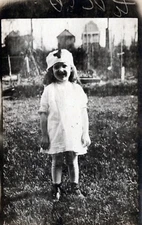 RPPC Sweet Young Girl, White Dress, White Hat. Cyko 1904 to 1920