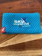 Vintage Ski World Cup Val Thorens Ledrapo Ski Sweat Band Teal Thick Wide Snow