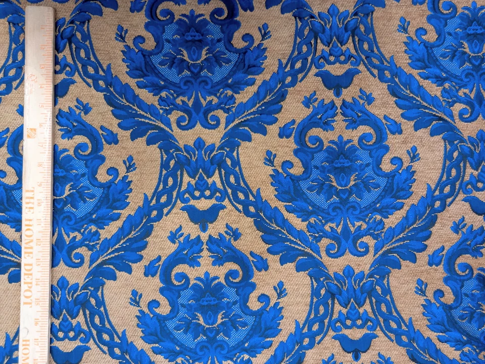 Fabric sold by yard Upholstery Drapery Chenille classic Damask design 60" Wide - Image 2 of 4