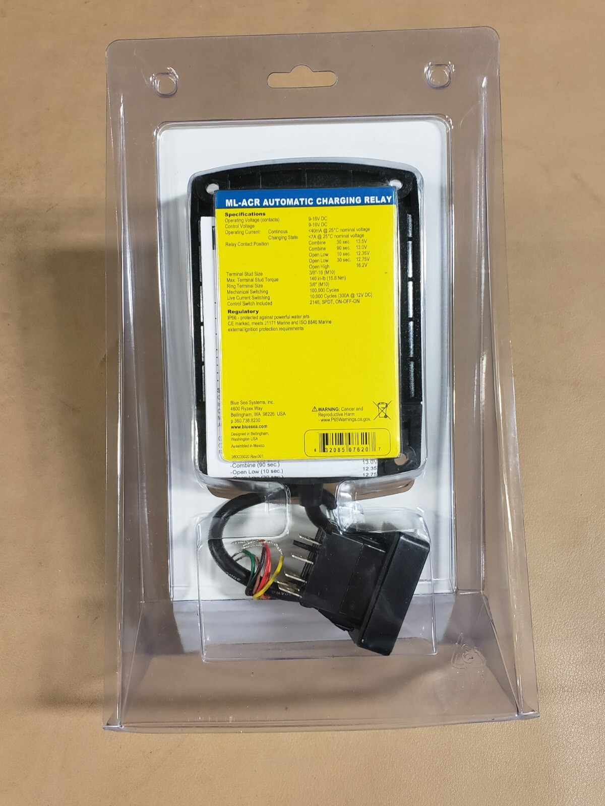 BLUE SEA SYSTEMS 7620 ML-ACR AUTOMATIC CHARGING RELAY – 12V DC 500A