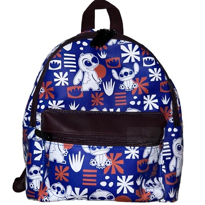 Disney Lilo & Stitch Backpack BioWorld  Blue Floral Disney Lilo & Stitch Backpack Bio World 11.5 main image 2