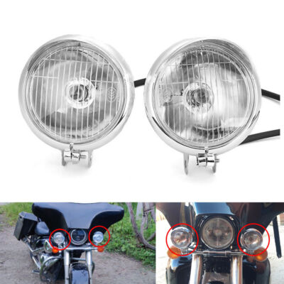 Pair Motorcycle Front Passing Lights For Yamaha Road Star XV 1600 1700 Silverado