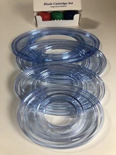 Creative Memories Custom Cutting System Red Blue Green Blades Set & Oval Set 4