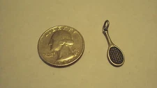 VINTAGE tennis rachet CHARM for bracelet sports silver 