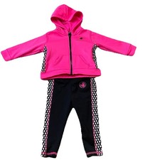 Conjunto de guante corporal para bebé niña 6/9M - conjunto de chaqueta y pantalón de 2 piezas rosa/negro chándal