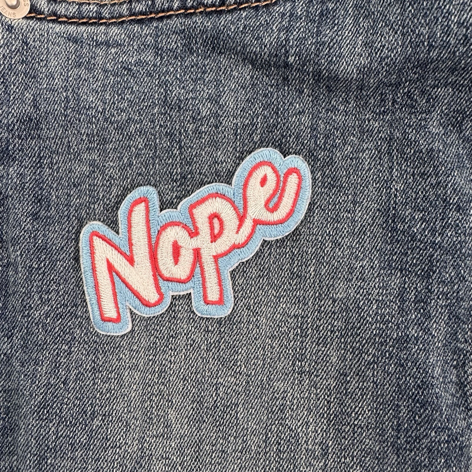 Express Jeans Patch Button Front Denim Skirt 00 Y… - image 6