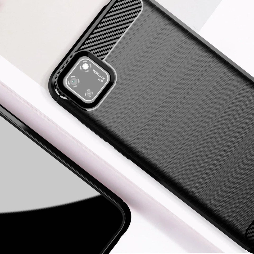 Schutzhülle für Huawei Y5P Case Carbon Optik Tasche TPU Silikon Handy Cover - Bild 3 von 4