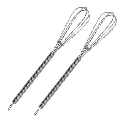 2 Pcs Hair Coloring Mixing Whisk Manual Stainless Steel Dye Tools