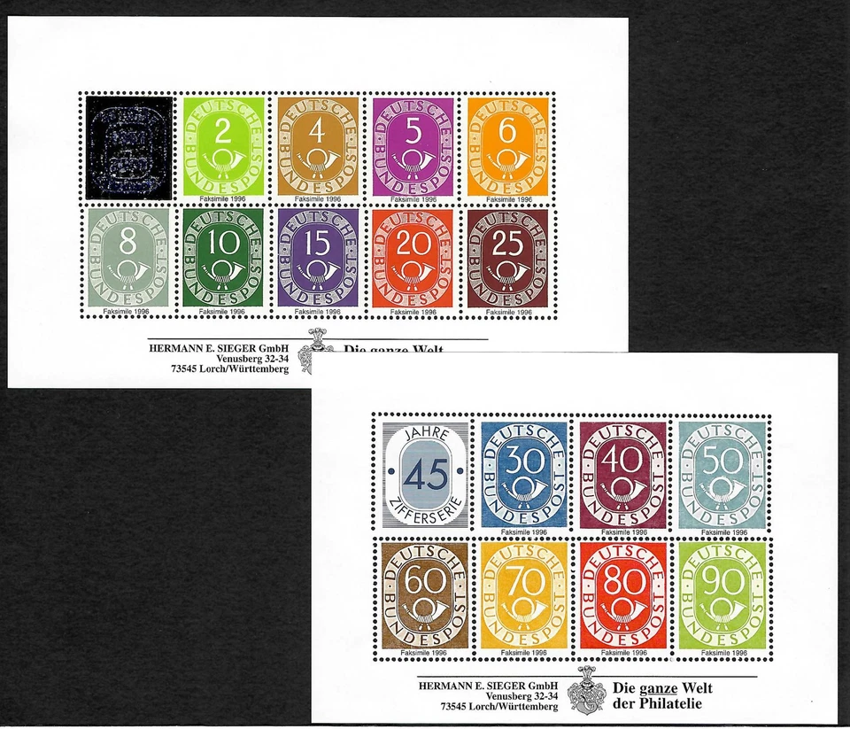Bund: Posthornsatz - 1996 - Faksimilie - dekorativ - Bild 1 von 1