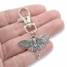 Luna Moth Key Fob, Renewal Symbol Clip-On Accessory, Whimsical Purse Charm