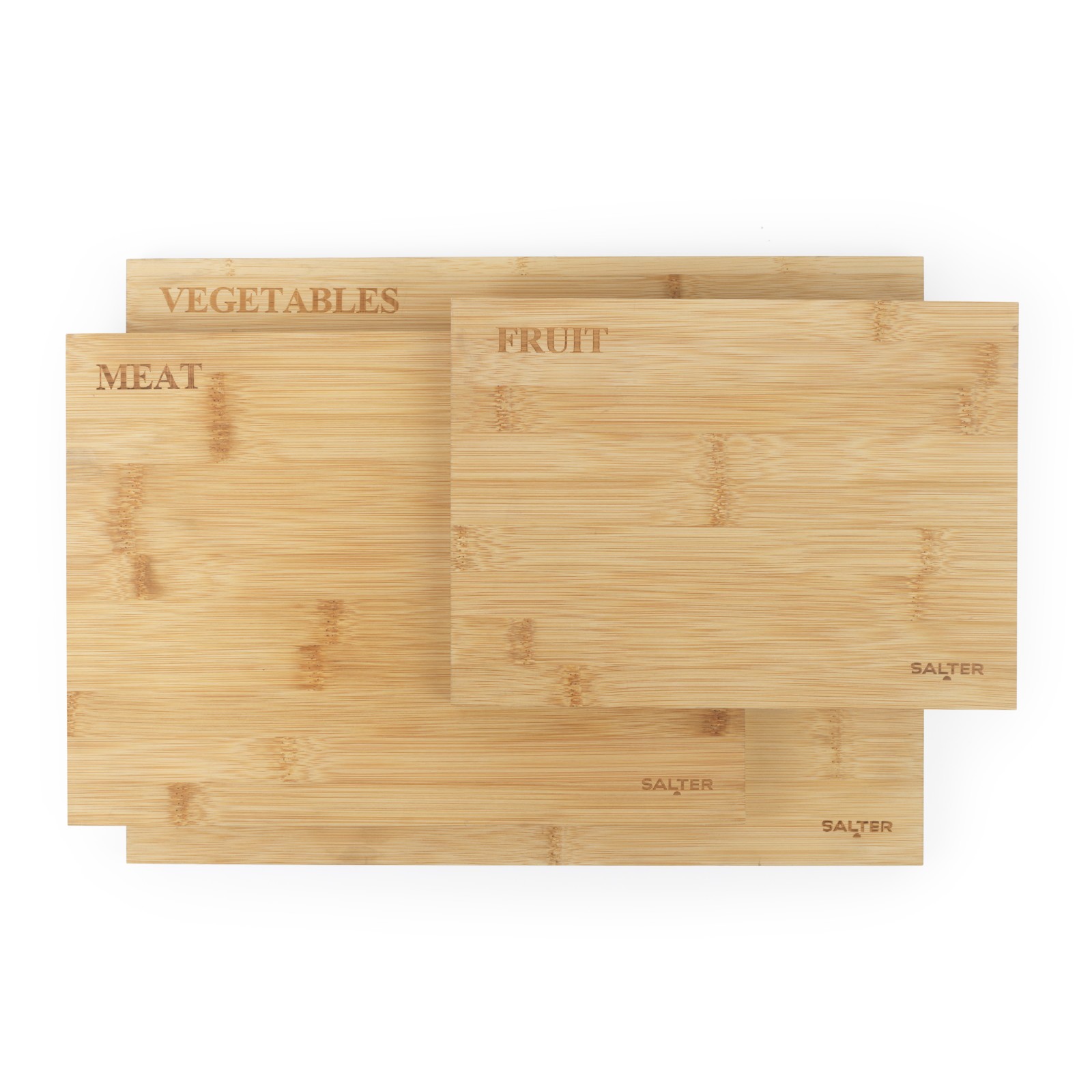 Salter Chopping Board Serving Set Bamboo 3 Piece Labelled Charcuterie Boards