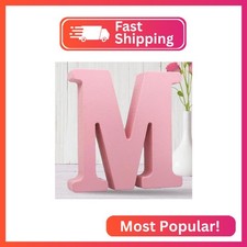 AOCEAN 8 Inch Pink Wood Letters Unfinished Wood Letters for Wall Decor Decorativ