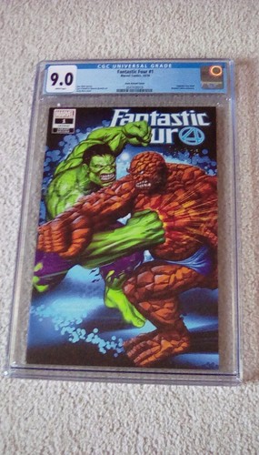 FANTASTIC FOUR #1 HORN VARIANT CGC 9.0 HULK VS. THING WHITE PAGES