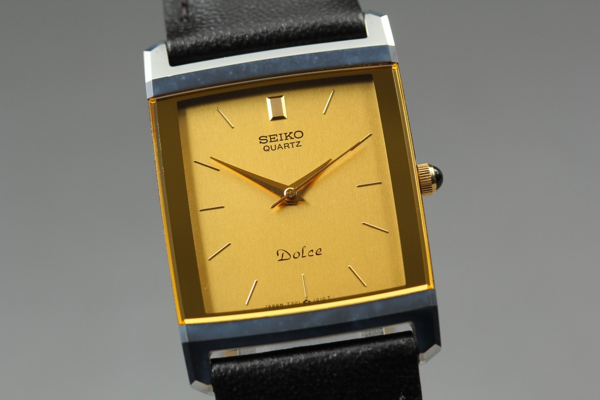 Vintage 1985 N MINT Seiko Dolce 7321-5730 Tungsten Tank Quartz