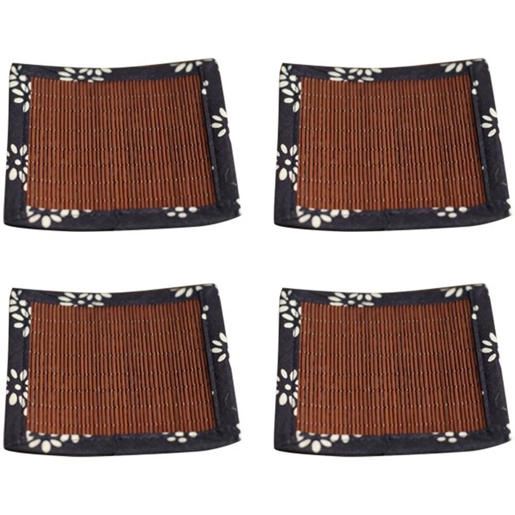 Set di 4 Sottobicchieri e Coperchi in Bambù