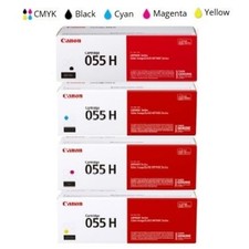 Canon 055H High Capacity Toner Cartridge Set 4 Pack Black Cyan Magenta Yellow