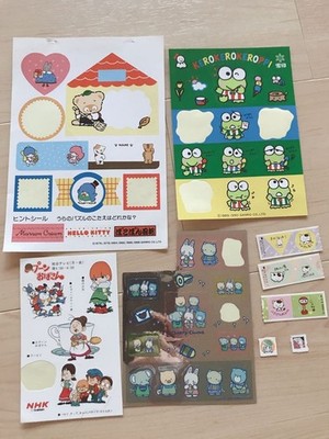 Sanrio Rare Keroppi Cheery Chums Tama & Friends Spoon Obasan Sticker Set