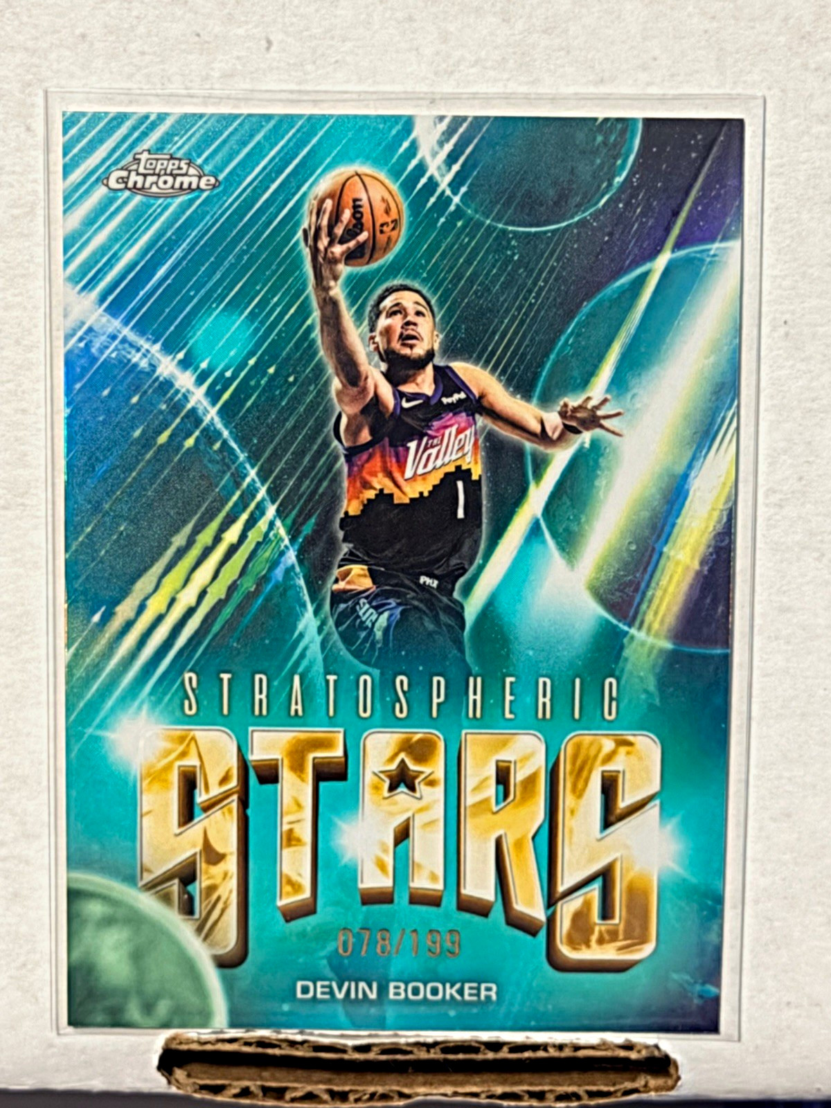 Topps 2025-26 Chrome Update Stratospheric Stars Devin Booker Suns ST-11 /199