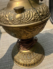 Antique Electrified Embossed Brass Hurricane Lamp — photo 3