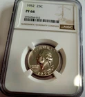 1952 Proof Washington Silver Quarter NGC PF66
