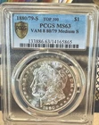 Morgan Silver Dollar 1880/79-S $1 PCGS MS63 VAM-8 80/79 Medium S Top 100