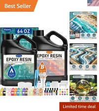 Epoxy Resin, 64 OZ Epoxy Resin Kit, Fast Curing Clear Casting and Coating Epo...