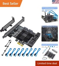 PCIe 8- 6 Gbps, Compatible with Windows, MAC, Linux with 8 SATA Cables and Lo...