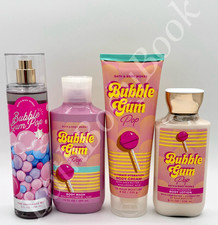 Bath  Body Works Bubble Gum Pop Mist Wash Lotion  Cream 4 Piece Gift Set New