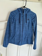 The North face Women s Small Blue Space dye Fleece Jacket Zip up S Hood hiking