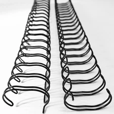 Binditek 50 Pack Double Loop Wire Binding Spines, 1Inch Binding Wire for Letter 