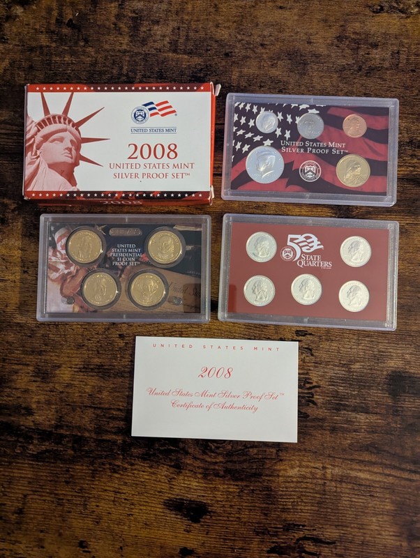 2008 US Mint Silver Proof Set in Box w/ COA 